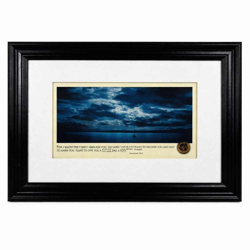 Imagine Design Jeremiah 29:11 Framed Art Seascape Sailboat Night Sky 13.5x9.5
